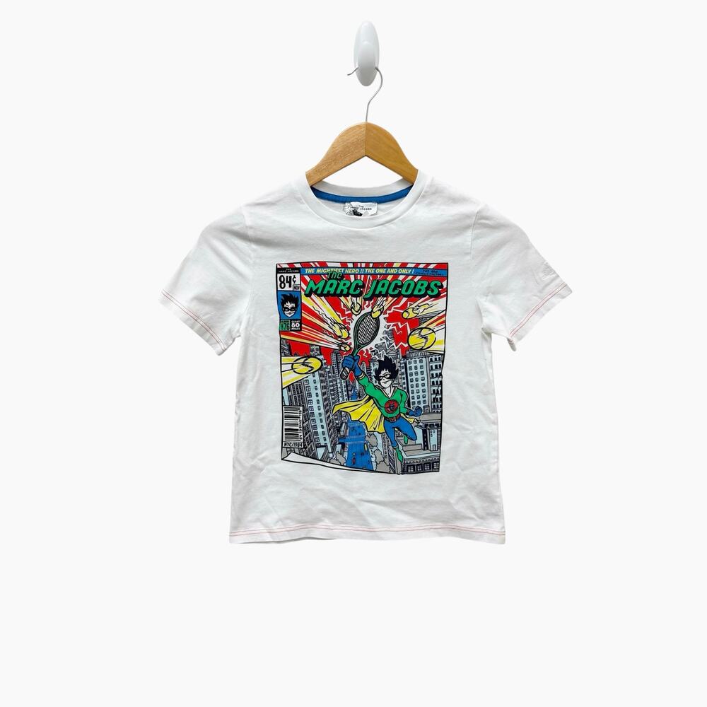 MARC JACOBS Superhero‎ Print T-Shirt White Boys Size 10